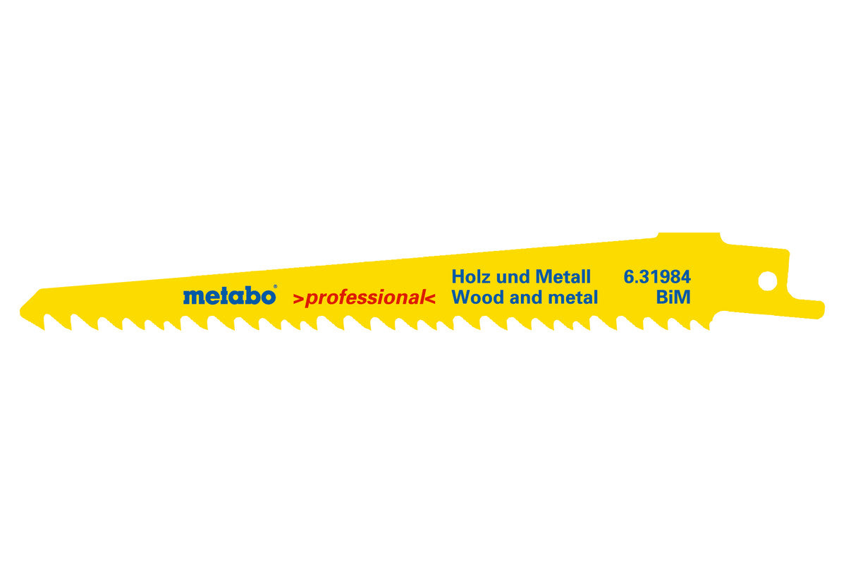 Metabo 6in 5-8TPI BIM Reciprocating Saw Blades, 5pk 631984000