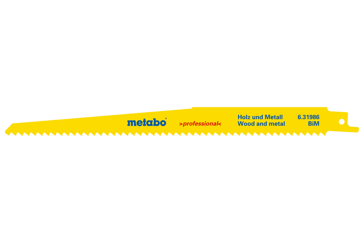 Metabo 9in .050 5-8TPI Reciprocating Saw Blades, 5pk 631986000