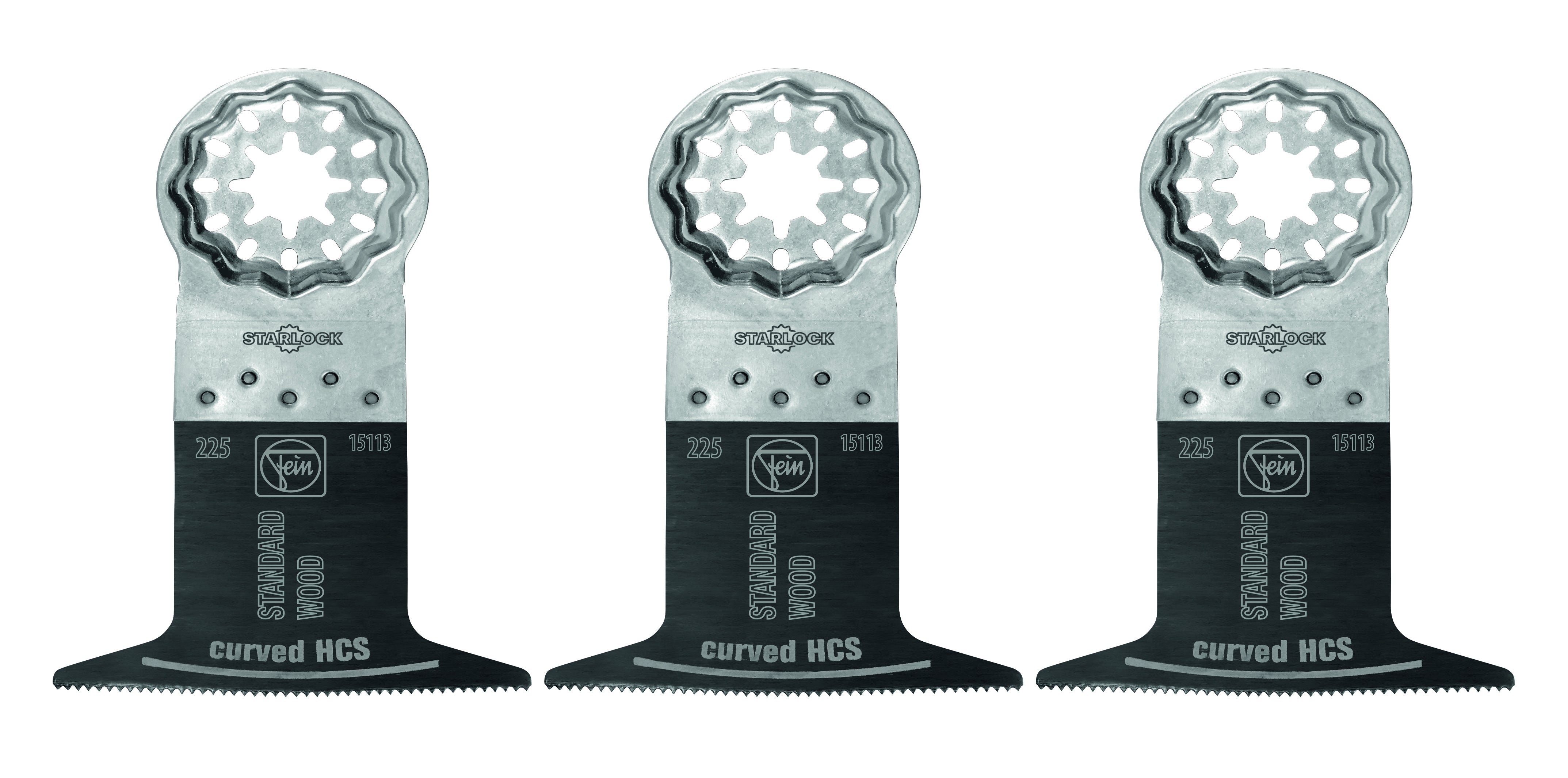 Fein E-Cut Saw Blade Starlock, 50x65mm, Curved, 3-Pack 63502225270