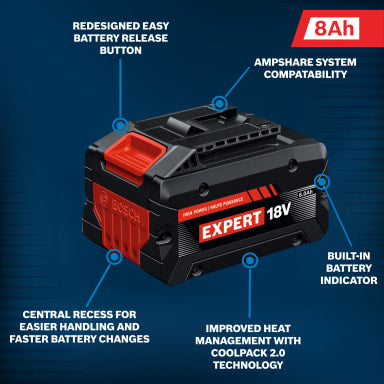 Bosch 18V EXPERT Lithium-Ion 8 Ah High Performance Battery EXBA18V-80