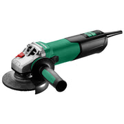 Metabo HPT WE 11-125 Quick angle grinder in green with red paddle switch and exposed grinding disc area
