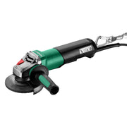 Metabo HPT WP 13-150 Quick RT 6 in angle grinder with green body, metal guard and attached grinding wheel