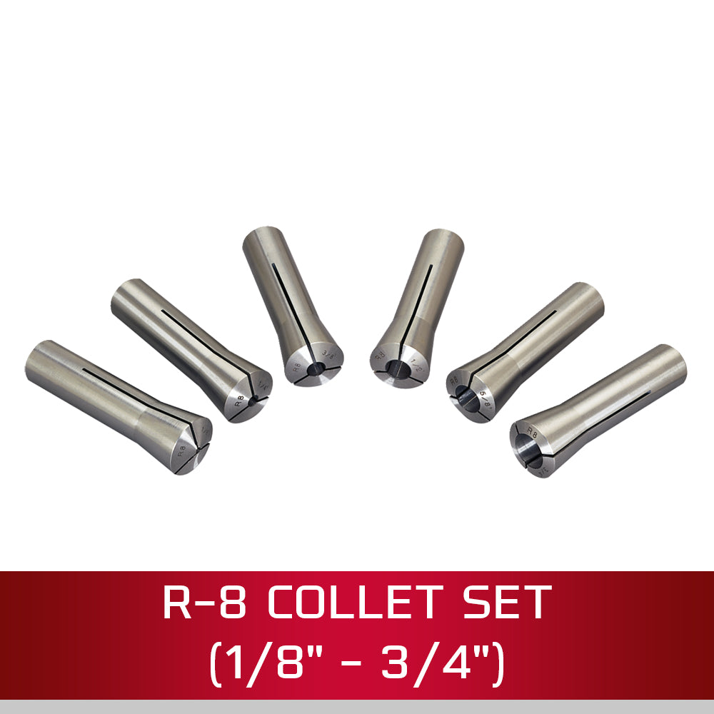 Jet CS-R8, 6-piece R-8 Collet Set 1/8 in. - 3/4 in. (8ths) 650132