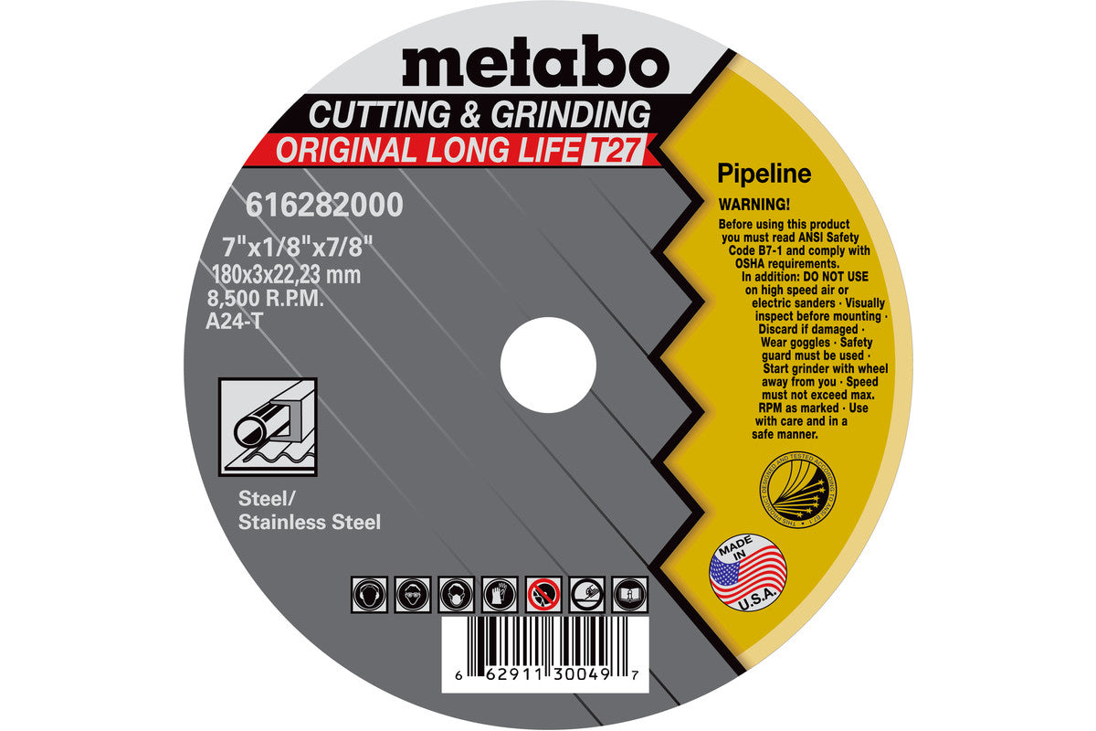 Metabo LONGLIFE ORIGINAL 6in X 1/8in X 7/8in , TYPE 27, A24T - 25 Pack 655285000