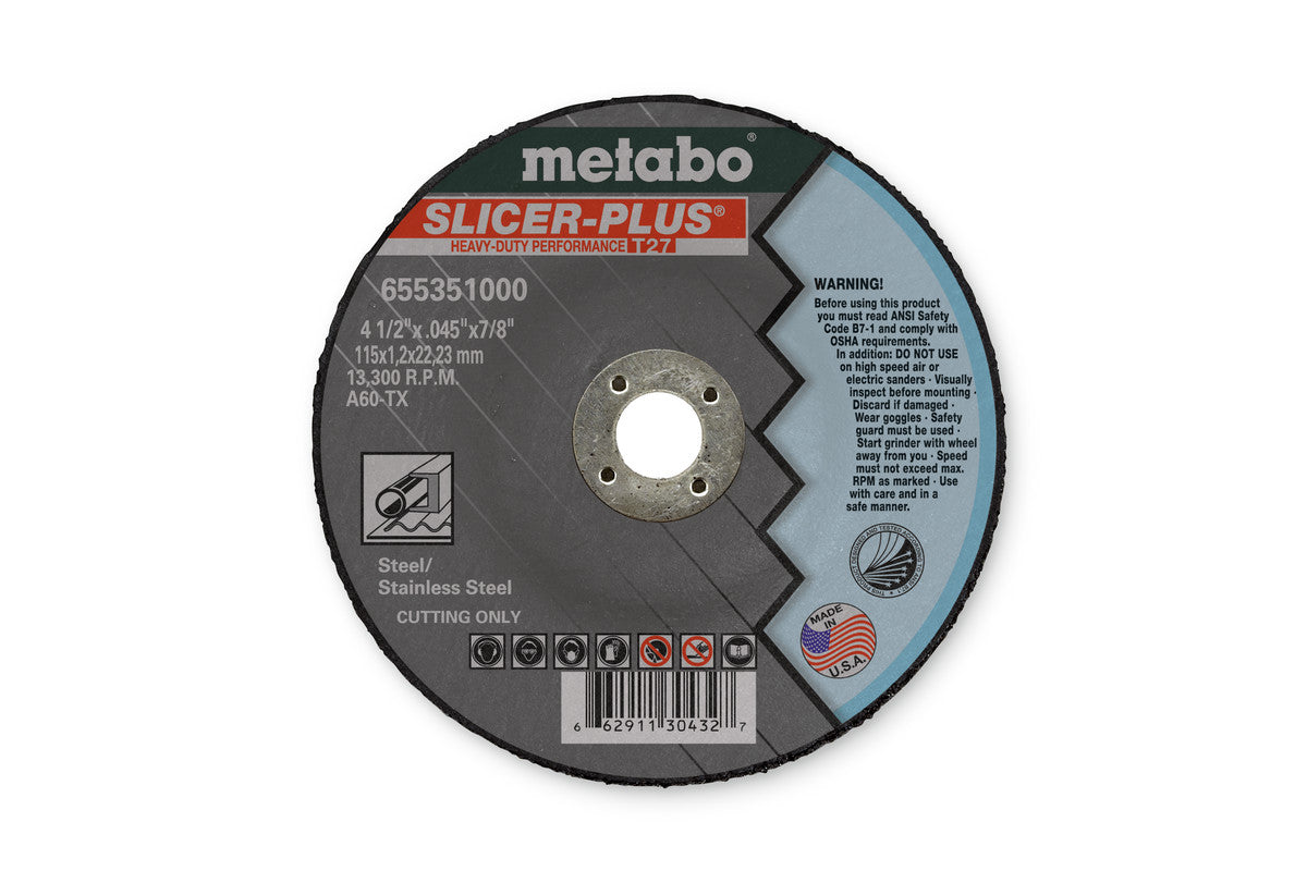 Metabo SLICER PLUS 9in X 1/16in X 7/8in, TYPE 27, A46TZ - 10 Pack 655797000