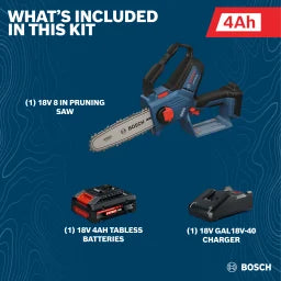 Bosch 18V Cordless 8" Pruning Chainsaw Kit GKE18V-20N14X