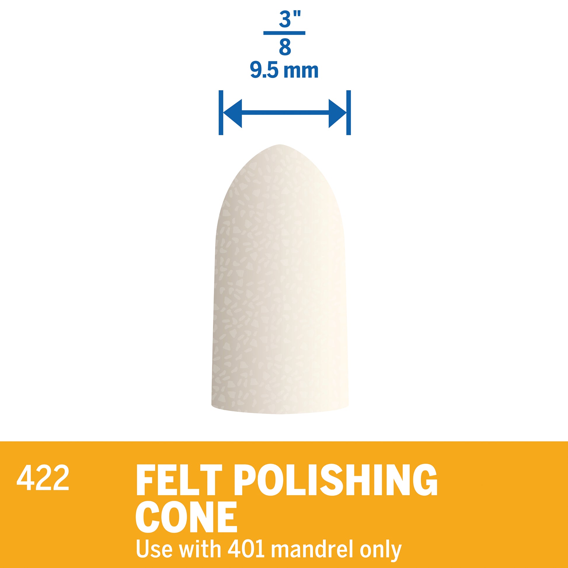 Dremel 3/8 in. Felt Polishing Cone 422