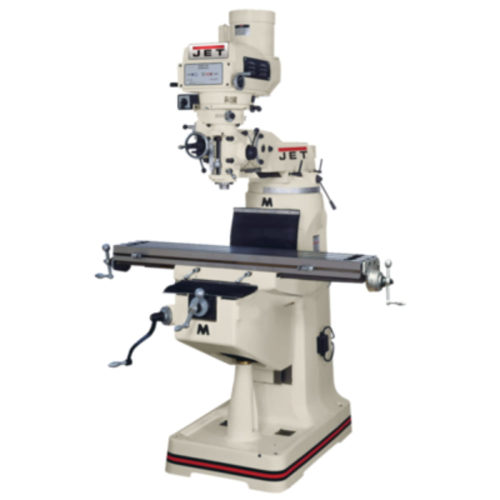Jet JTM-4VS-1 Mill With Newall NMS800 DRO With X and Y-Axis Powerfeeds and 6 in. Riser Block 692306