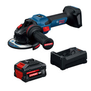 Bosch EXPERT 18V 5 - 6" Angle Grinder with Slide Switch Kit With 8.0 Ah Battery and Multi-Voltage Charger EXWS18V-15SB18X