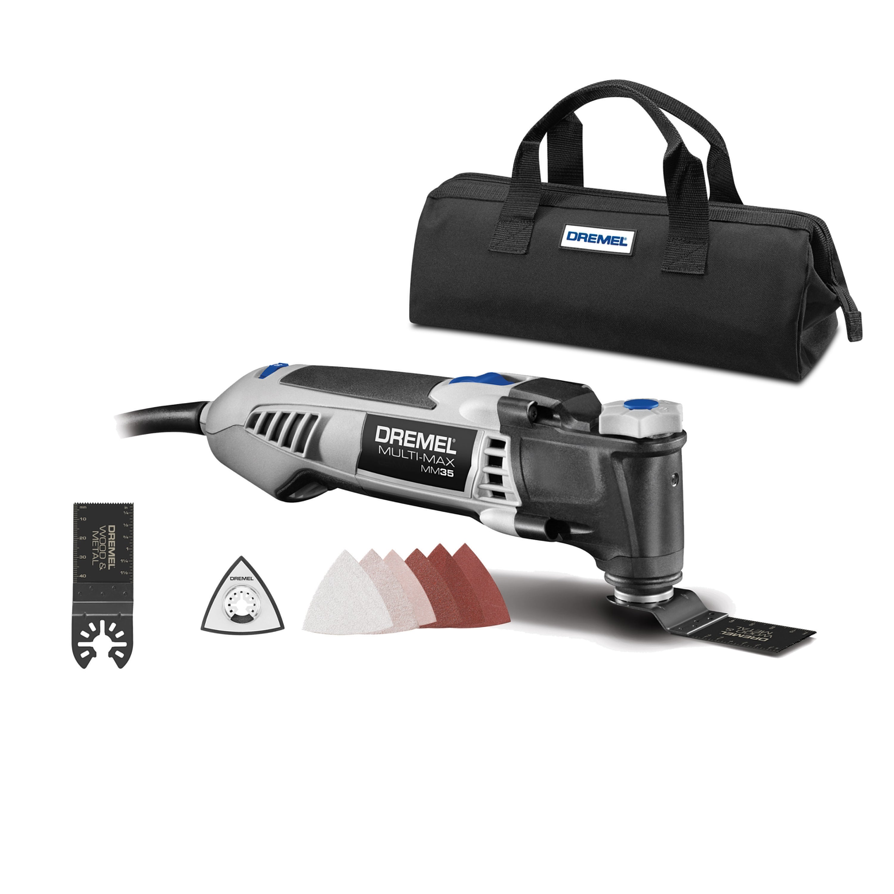 Multi-Max 3.5 Amp Variable Speed Corded Oscillating Multi-Tool Kit w/ 8 Accessories and Storage Bag