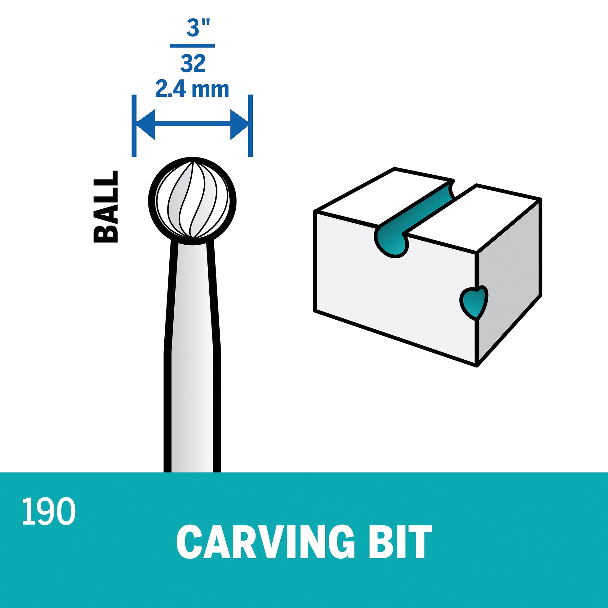 Dremel 3/32 in. Carving Bit 190