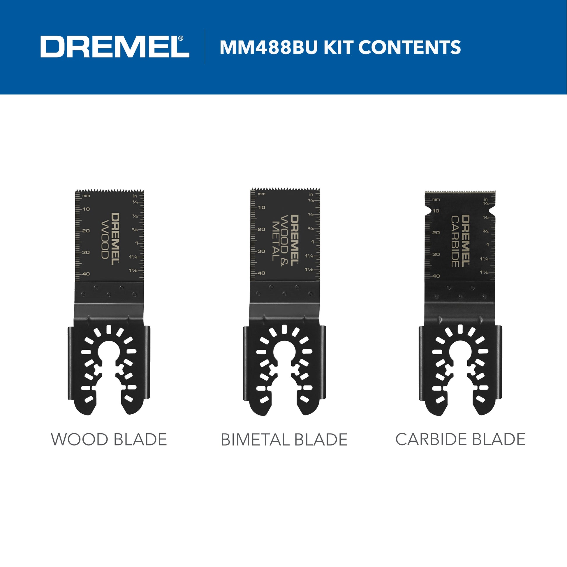 Dremel Universal Dual Interface Oscillating Multi-Tool Flush Cut Blade Variety Pack MM488BU