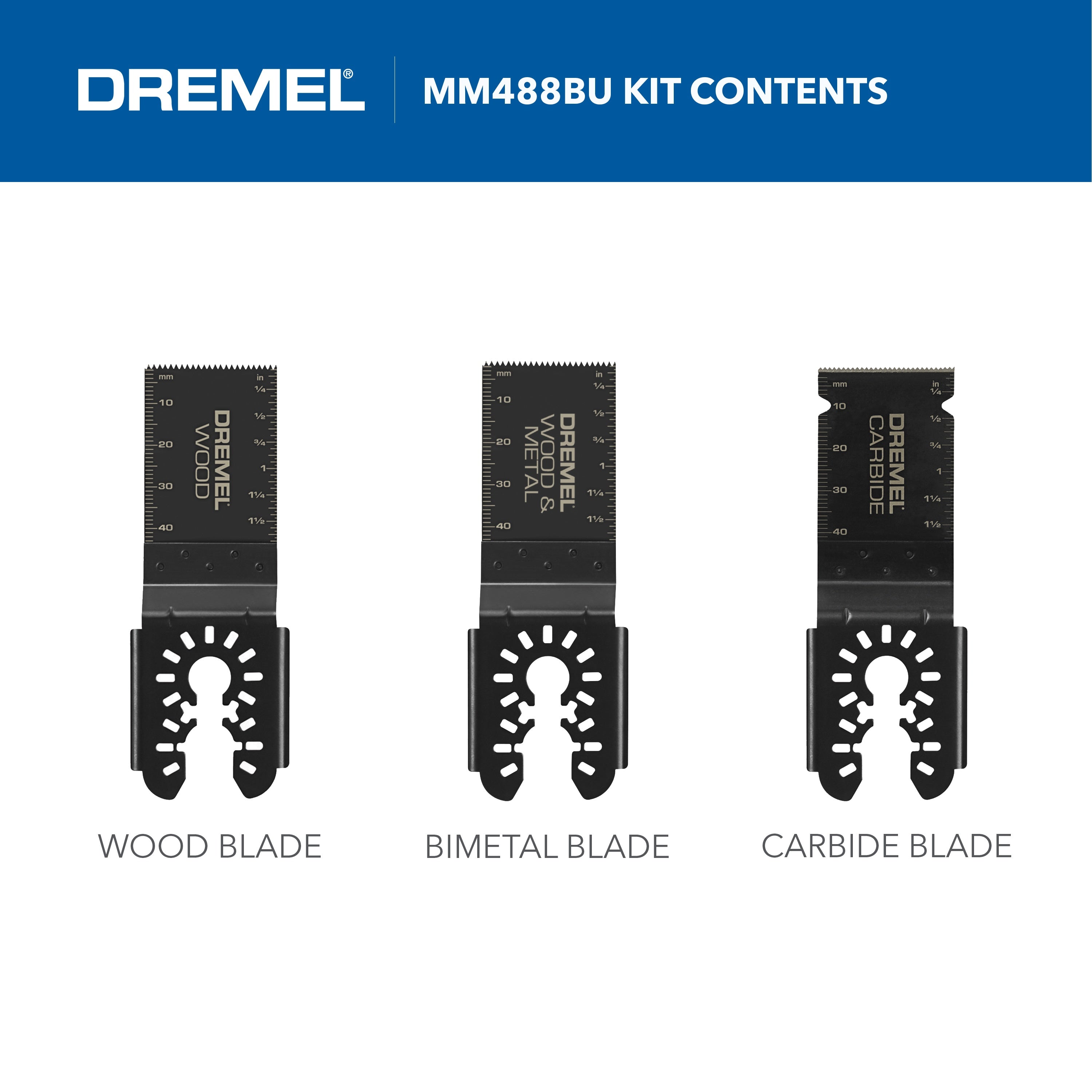 Dremel Universal Dual Interface Oscillating Multi-Tool Flush Cut Blade Variety Pack MM488BU