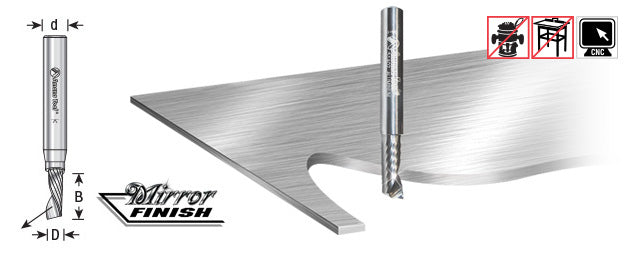 Amana Tool 1/8 in D x 1/8 in Shank Spiral O Aluminum 51501