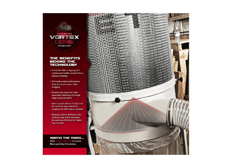 Jet DC-1200VX-CK1 Dust Collector, 2HP 1PH 230V, 2-Micron Canister Kit 710702K