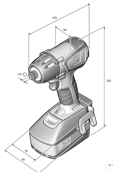 Fein Cordless Impact Wrench, ASCD 18-200 W4 71150761090