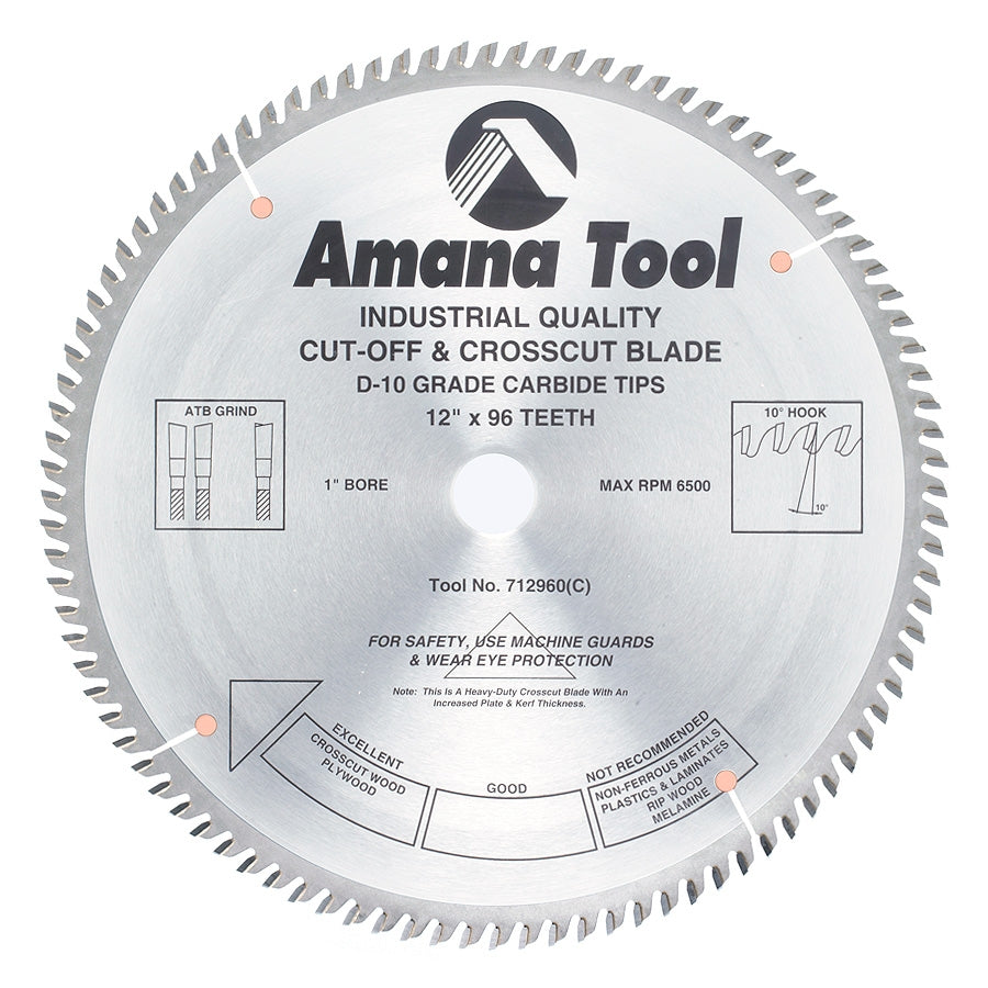 Amana Tool 12 in /96T Trim Saw A.T.B. Grind 712960