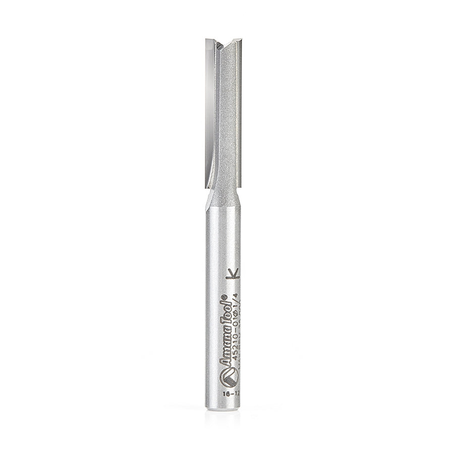Amana Tool 2FL 1/4 in Dia.x1CLx1/4 in Shank 2-1/2 in OL 45210-01