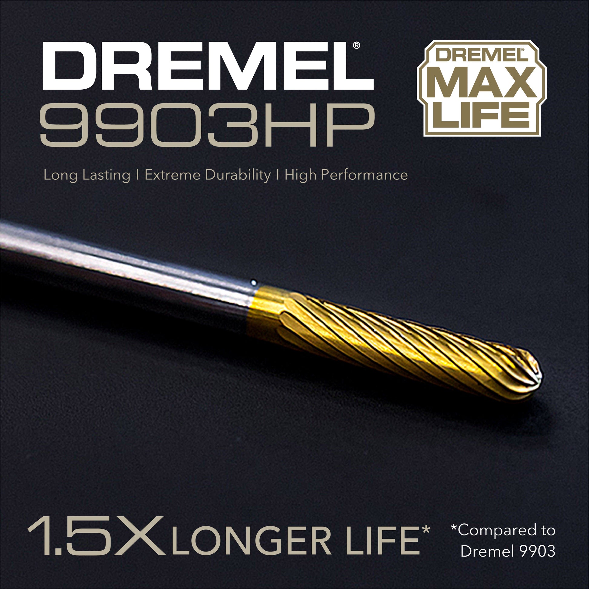 Dremel 1/8 in. Max Life High Performance Tungsten Carbide Carving Bit 9903HP