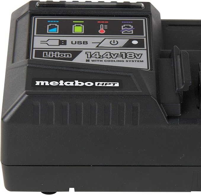 Metabo 18V/36V Li-Ion Slide Rapid Battery Charger w/ USB Port UC18YSL3Q1YM