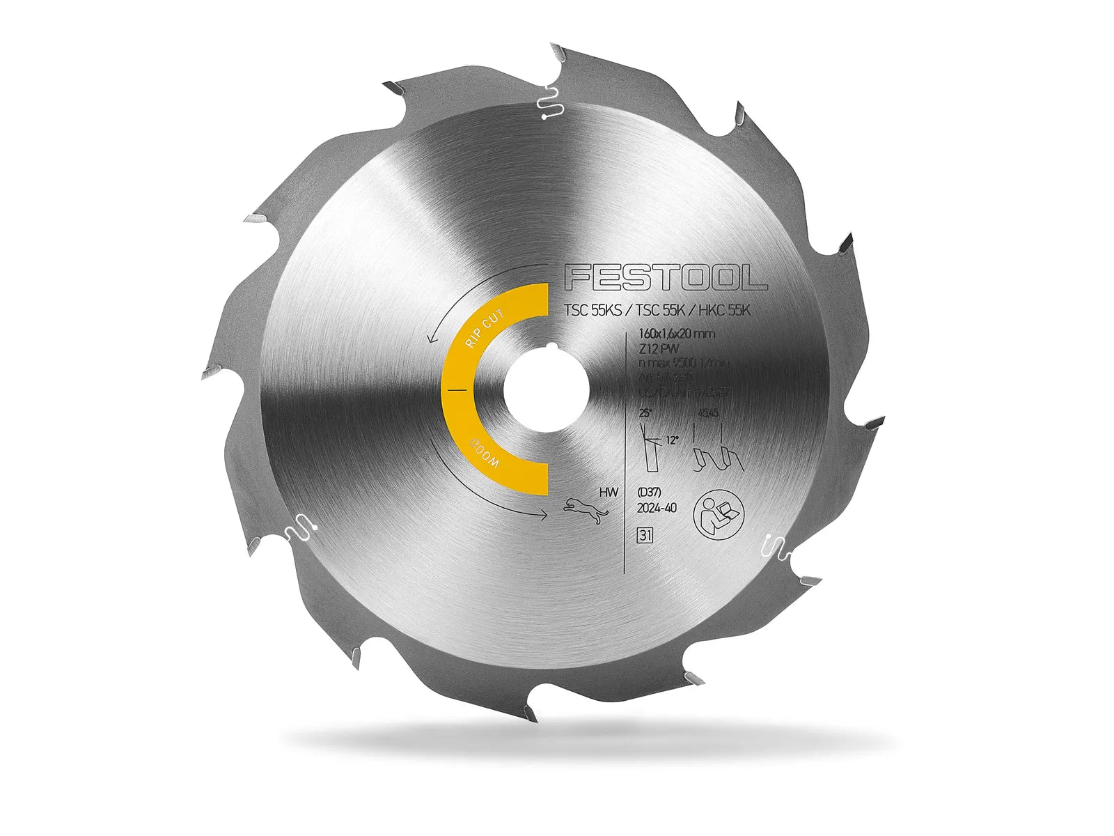 Festool WOOD RIP CUT 160 mm / 6.29 in. 12T Circular Saw Blade, 1.6 mm Kerf 578587