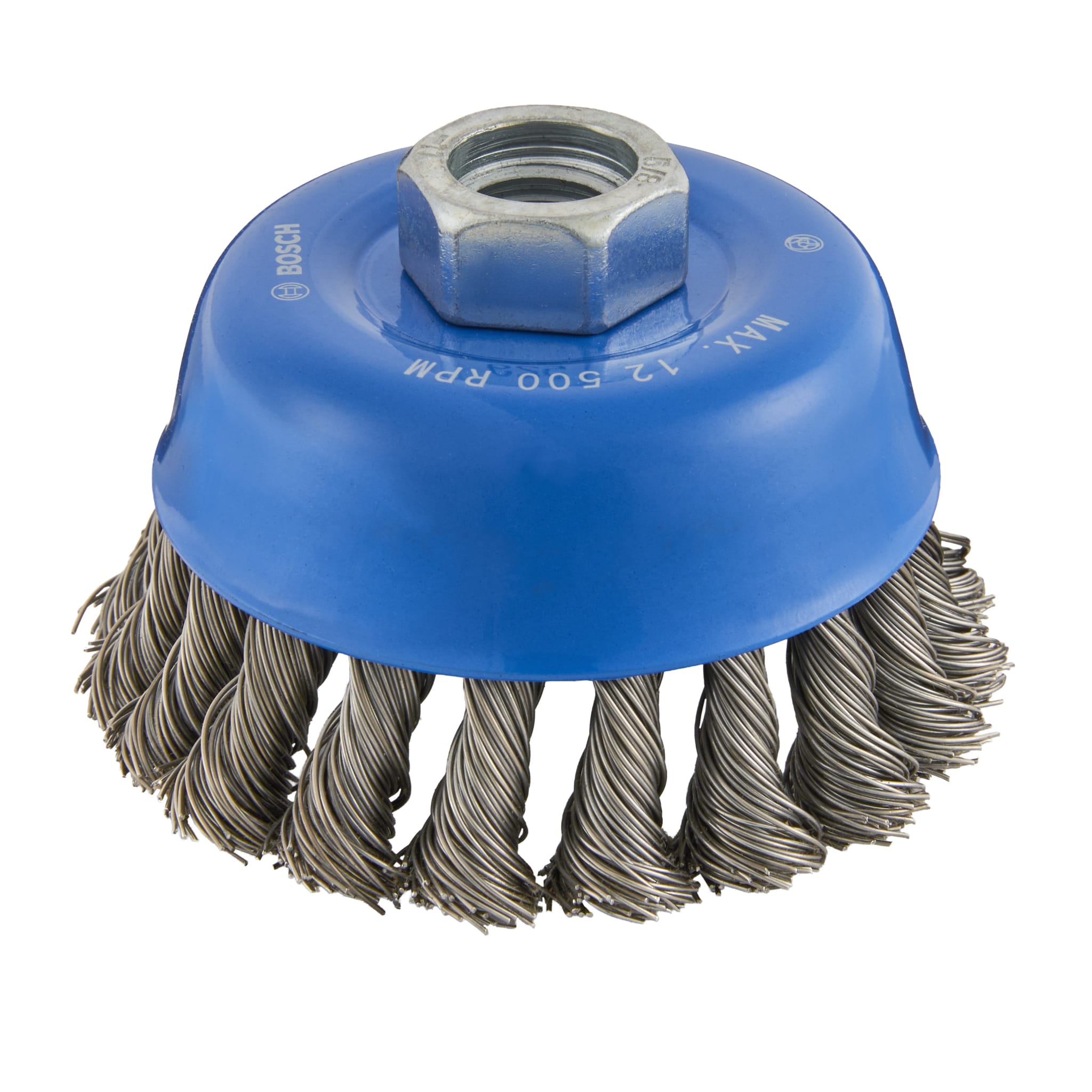 Bosch 3-1/2" Cup Brush, Knotted, Carbon Steel WBS509