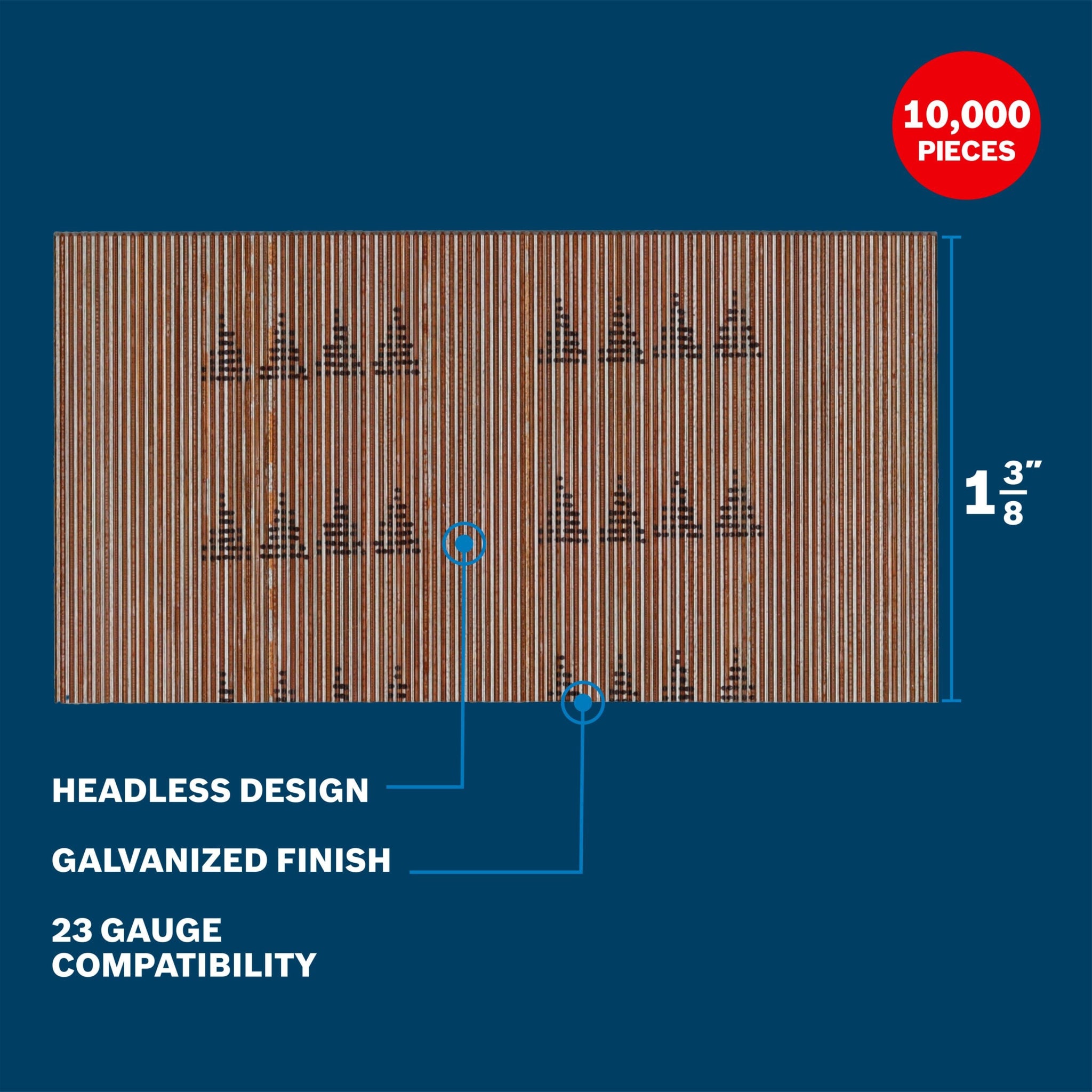 Bosch 1-3/8" 23-Gauge Pins Galvanized 10,000 Count GNH23G137GV