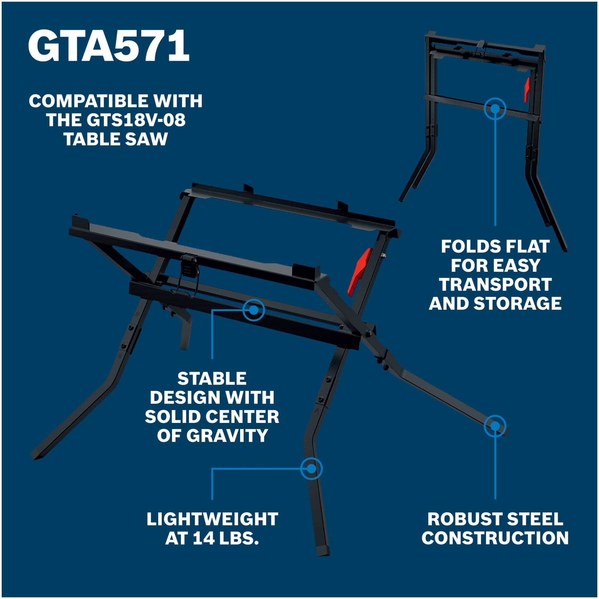 Bosch Folding Table Saw Scissor Stand GTA571