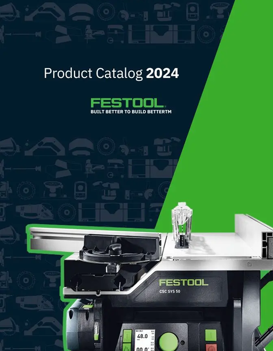 Festool product catalog cover with machine illustration and branding