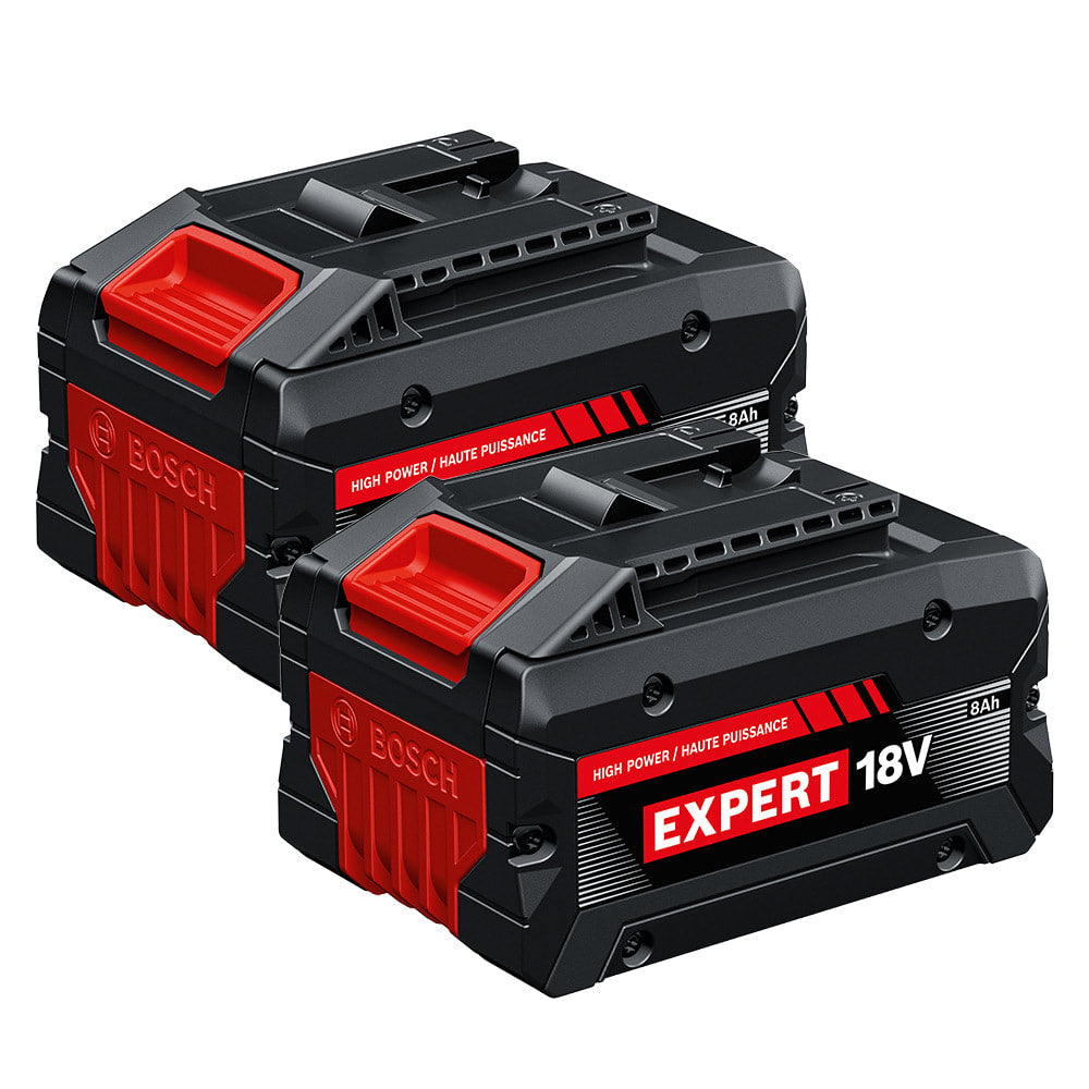 Bosch 18V EXPERT Lithium-Ion 8 Ah High Performance Battery, 2-Pack EXBA18V-80-2PK
