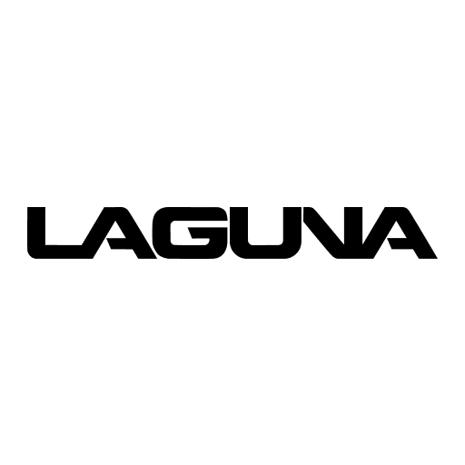 Black 'LAGUNA' logo on a white background