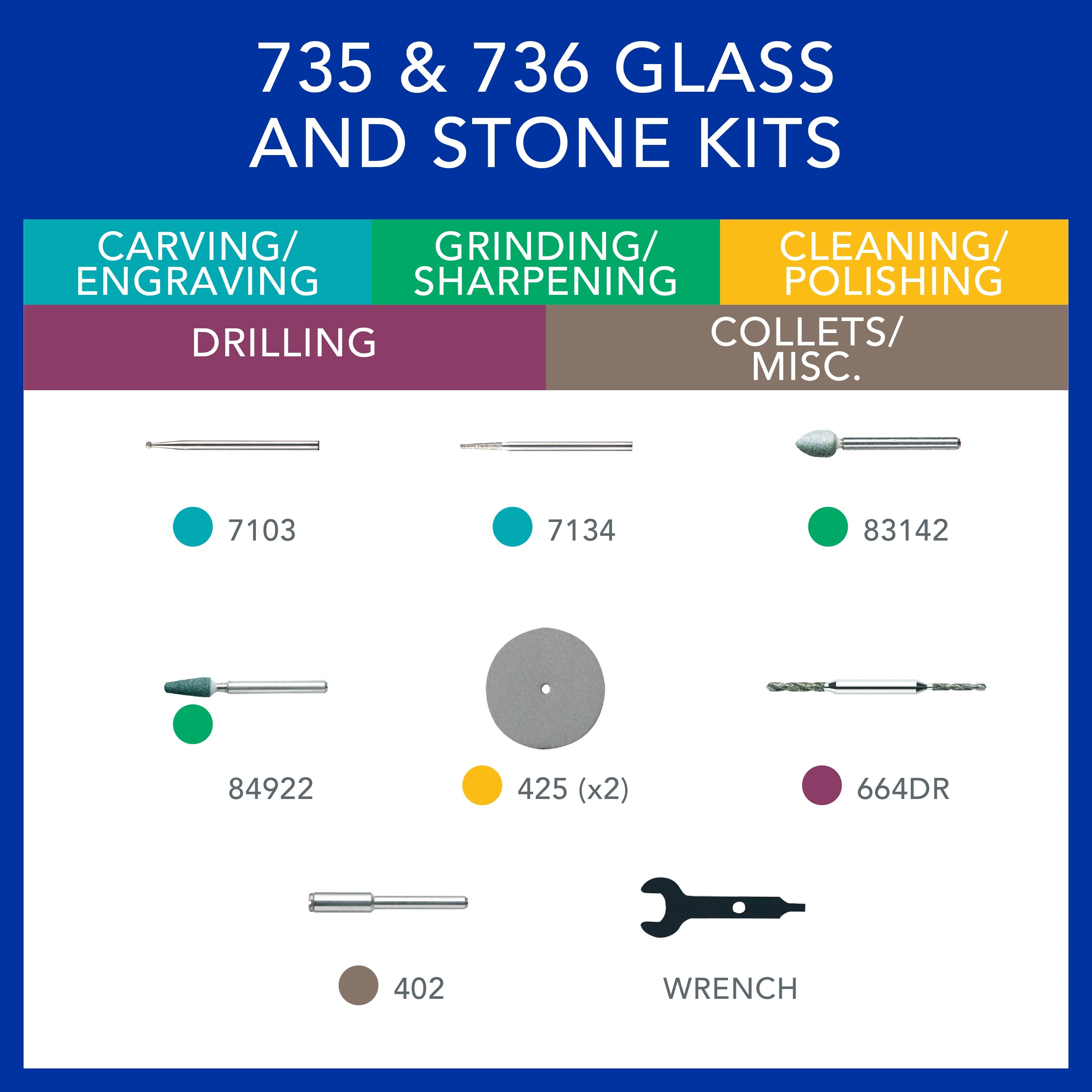 Dremel 8pc Glass and Stone Accessory Micro Kit 735-01