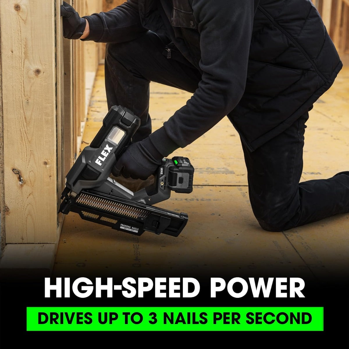 Flex Tools 21 Degree Framing Nailer Kit FX4351A-1C