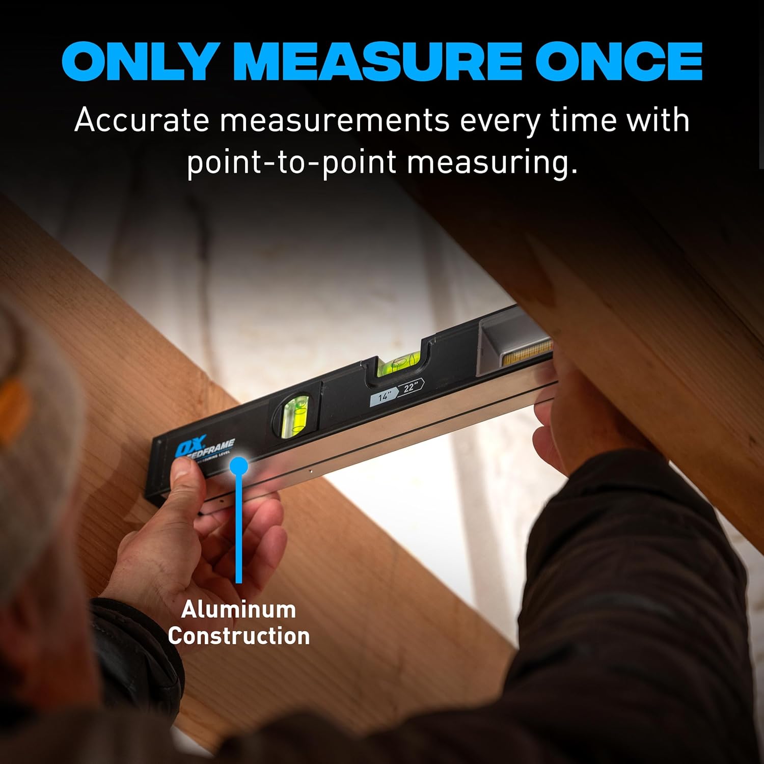 Ox Tools SPEEDFRAME 14" to 22.5" Extendable Measuring Level OX-P635204