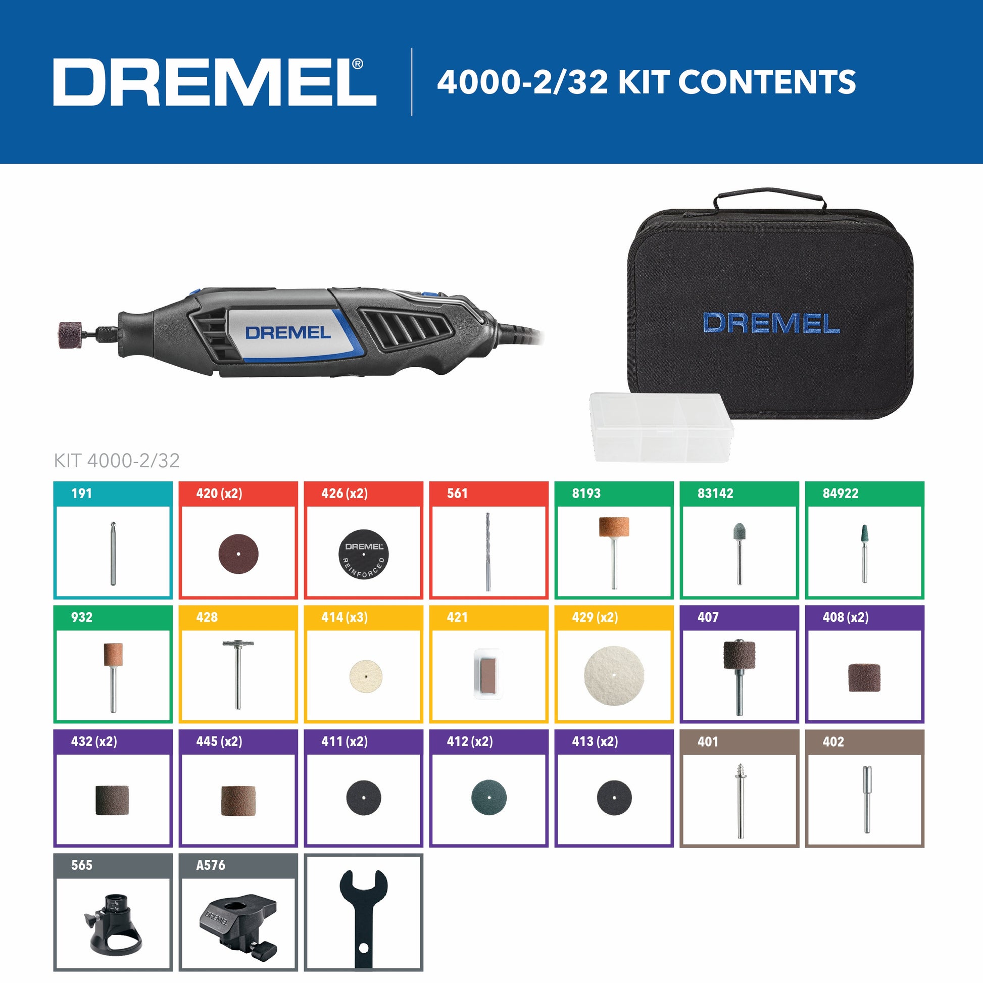 Dremel Variable Speed Corded Rotary Tool 4000-2/32
