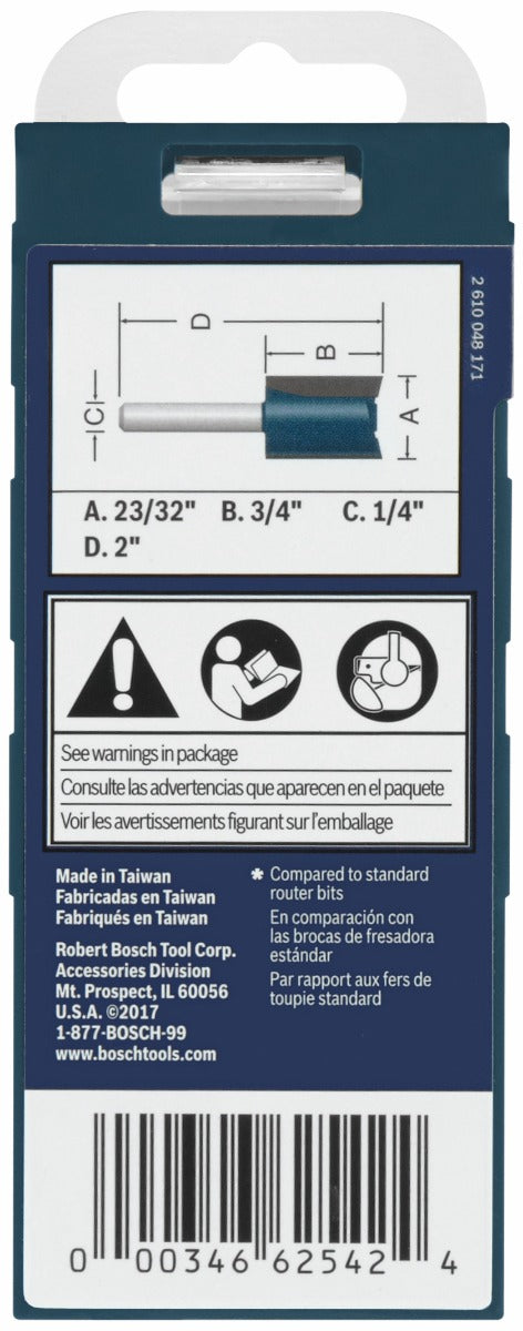 Bosch 23/32 x 3/4" Carbide-Tip Plywood Mortising Router Bit 84602MC
