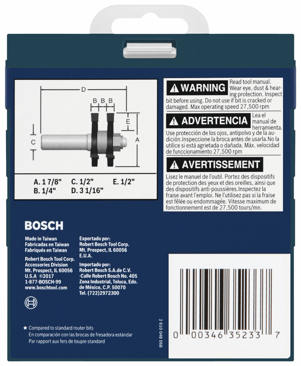 Bosch 1-7/8 x 1/4 in. Carbide-Tipped Tongue and Groove Router Bit