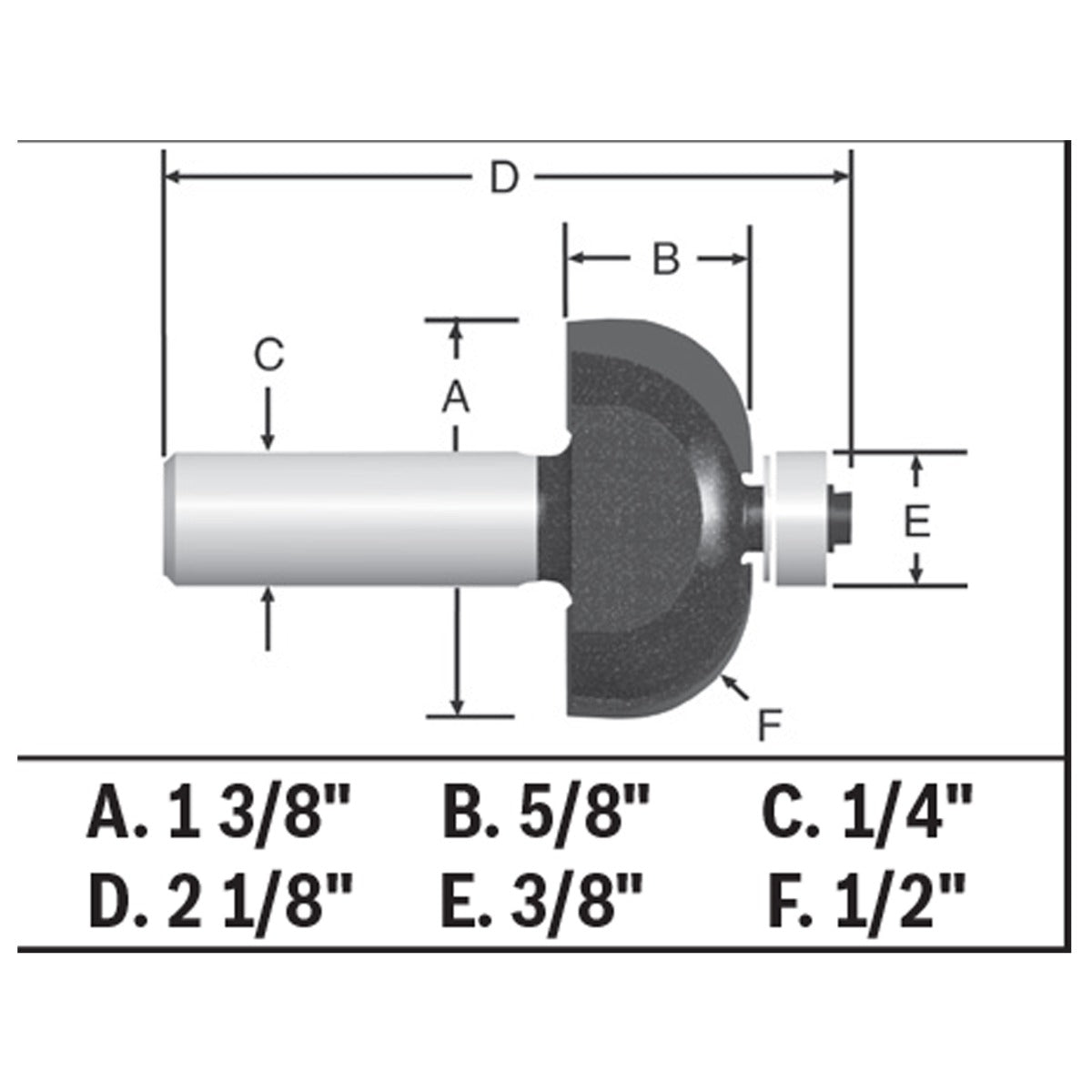 Bosch 1/2 x 5/8 in. Carbide-Tipped Cove Router Bit