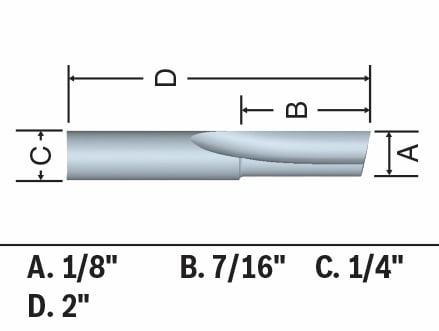 Bosch 1/8 x 7/16 in. Solid Carbide Single-Flute Straight Router Bit