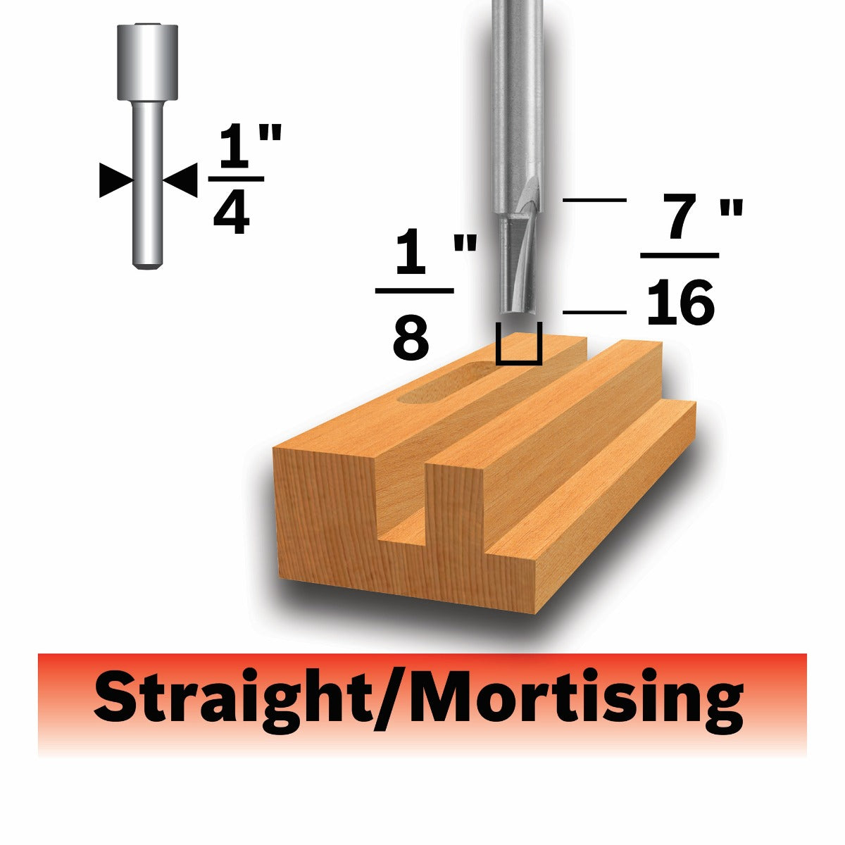 Bosch 1/8 x 1/2" Solid Carbide 2-Flute Straight Router Bit 85213MC