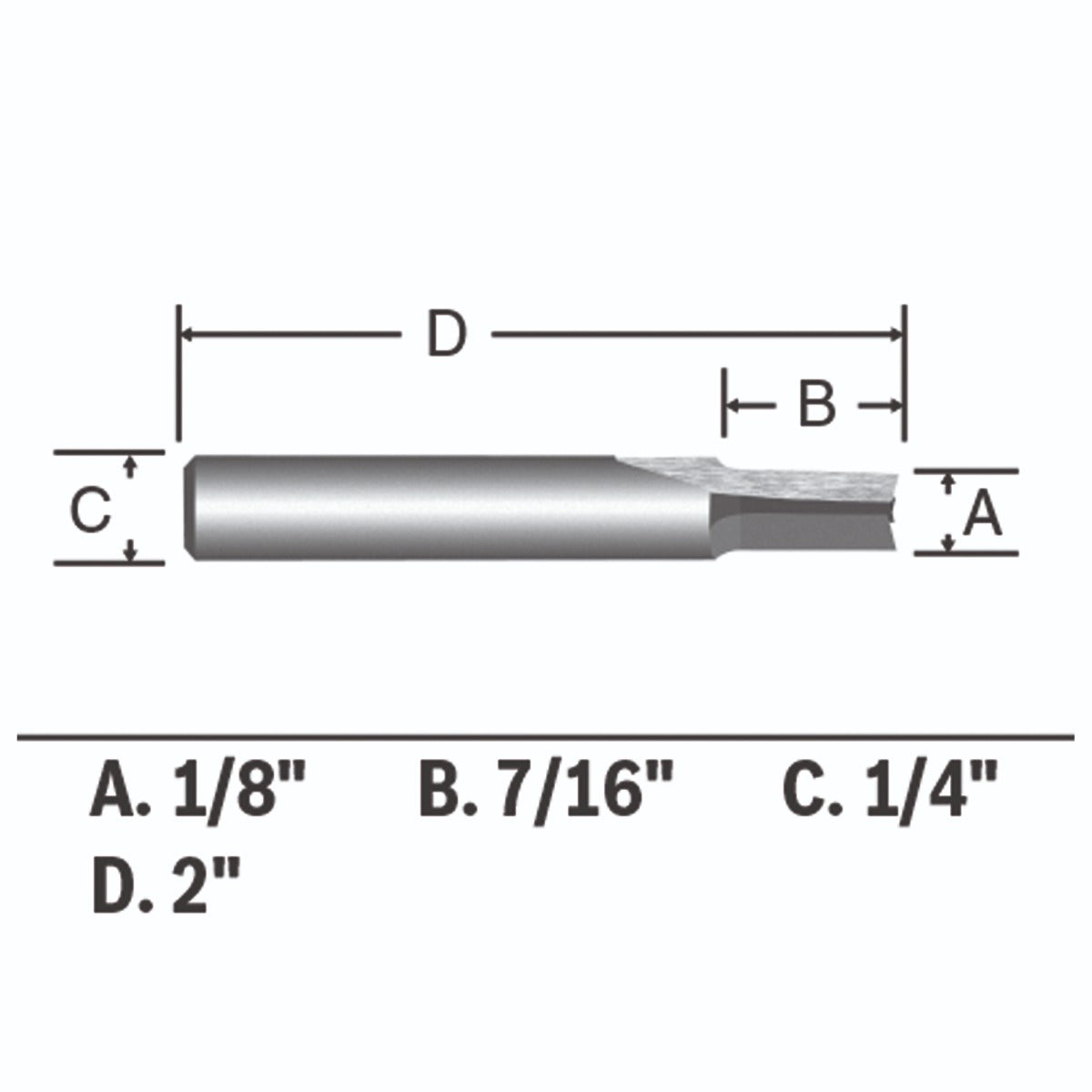 Bosch 1/8 x 1/2 in. Solid Carbide Double-Flute Straight Router Bit