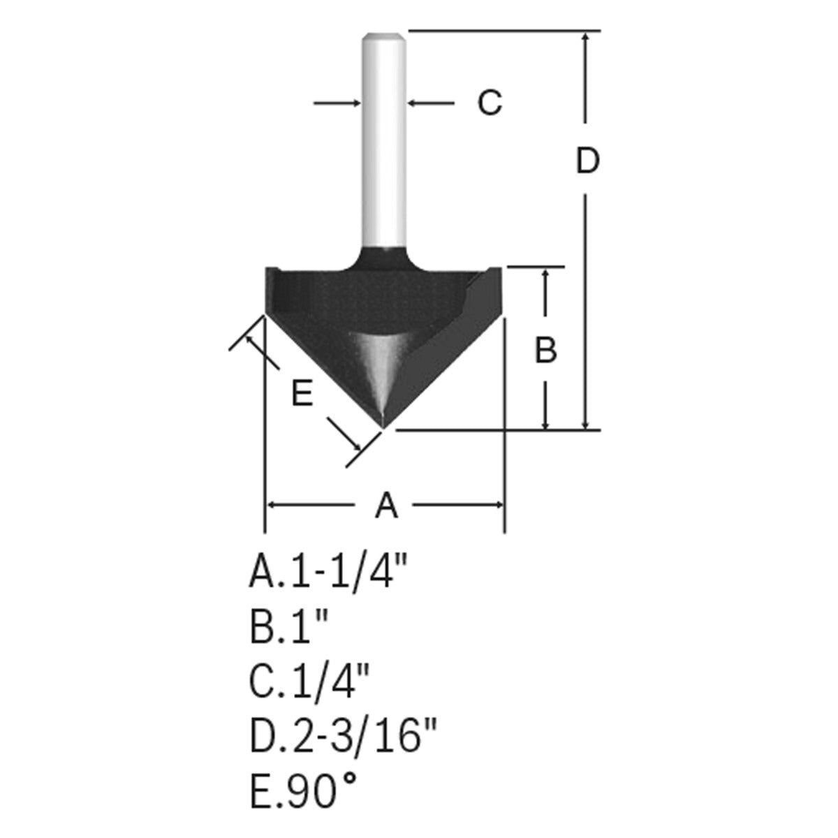 Bosch 90 x 1-1/4 in. Carbide Tipped V-Groove Bit