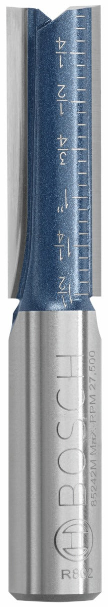 Bosch 1/2 x 1-1/2" Carbide-Tip 2-Flute Straight Router Bit 85242MC