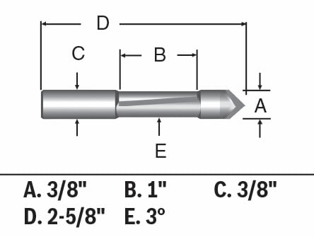 Bosch 3/8 x 1 in. Carbide-Tipped Single-Flute Pilot Panel Concave Router Bit