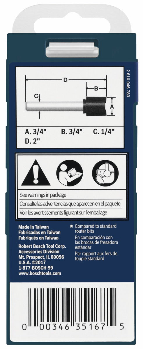 Bosch 3/4 x 3/4 in. Carbide-Tipped Hinge Mortising Router Bit