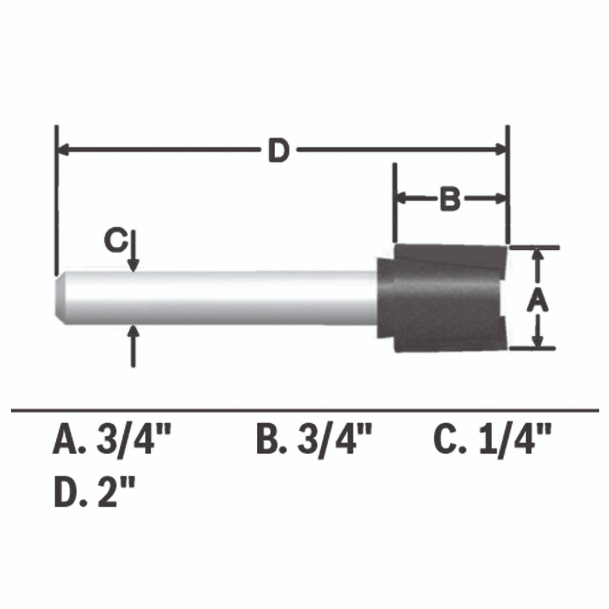 Bosch 3/4 x 3/4 in. Carbide-Tipped Hinge Mortising Router Bit