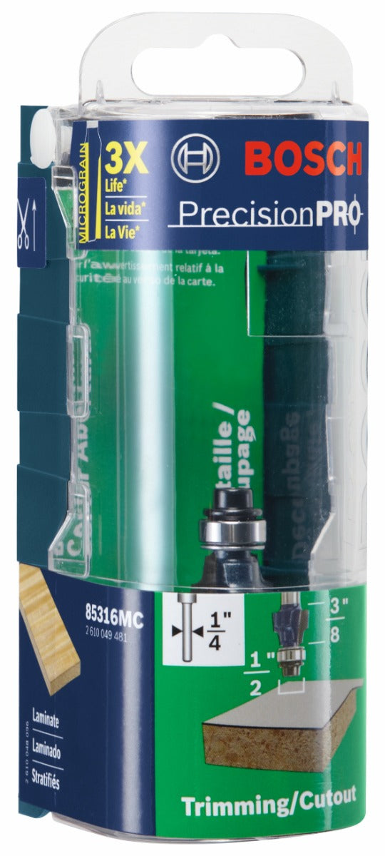 Bosch 1/2 x 3/8 in. Carbide-Tipped Smooth-Edge Laminate Trim Router Bit