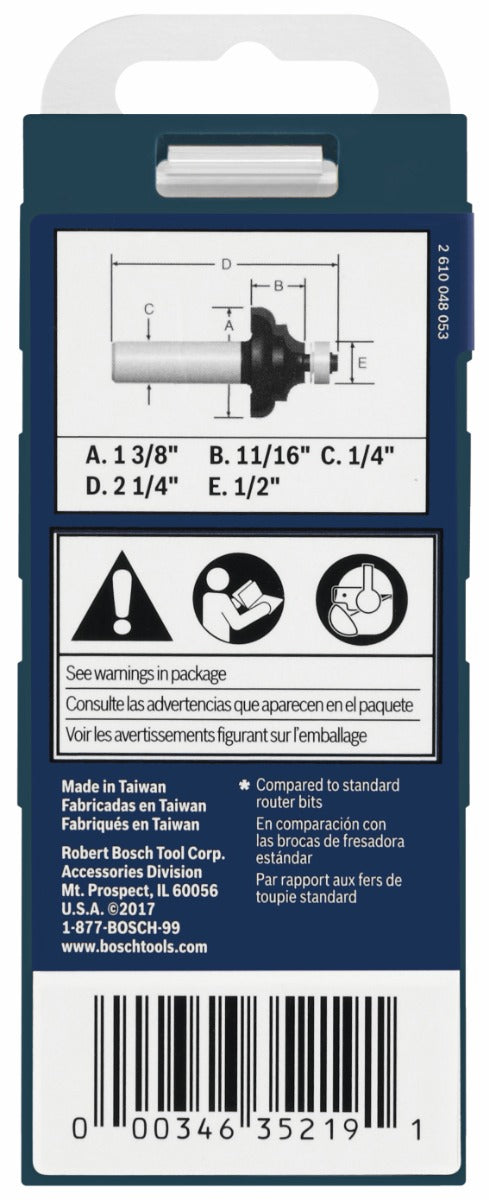 Bosch 1-3/8 x 11/16 in. Carbide-Tipped Cove and Bead Router Bit