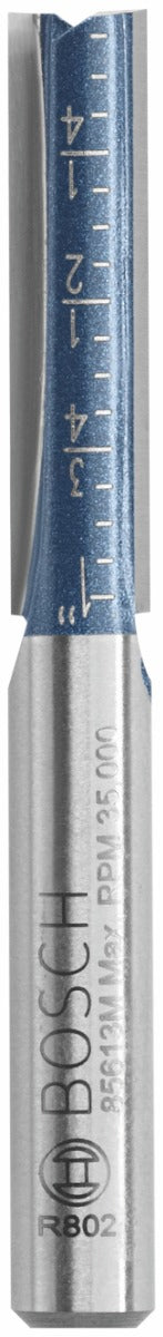 Bosch 1/4 x 1" Carbide-Tip 2-Flute Straight Router Bit 85613MC