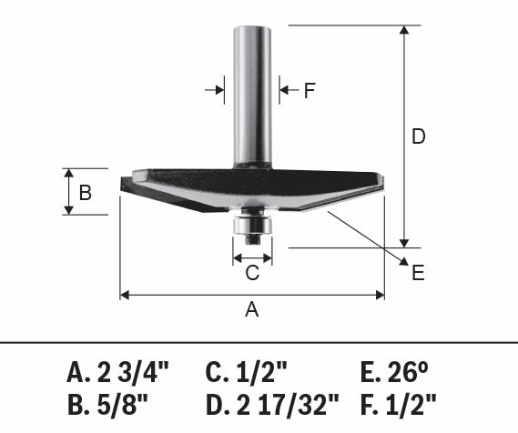 Bosch 2-3/4 x5/8" Carbide-Tip Raised Panel Router Bit 85637MC
